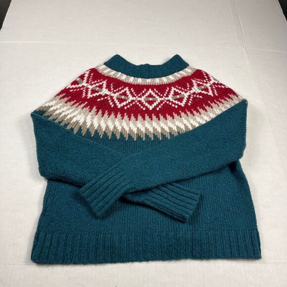 American Eagle Sweater Chunky Knit Sweater Fair Isle Nordic Holiday Pullover XS - Picture 9 of 10